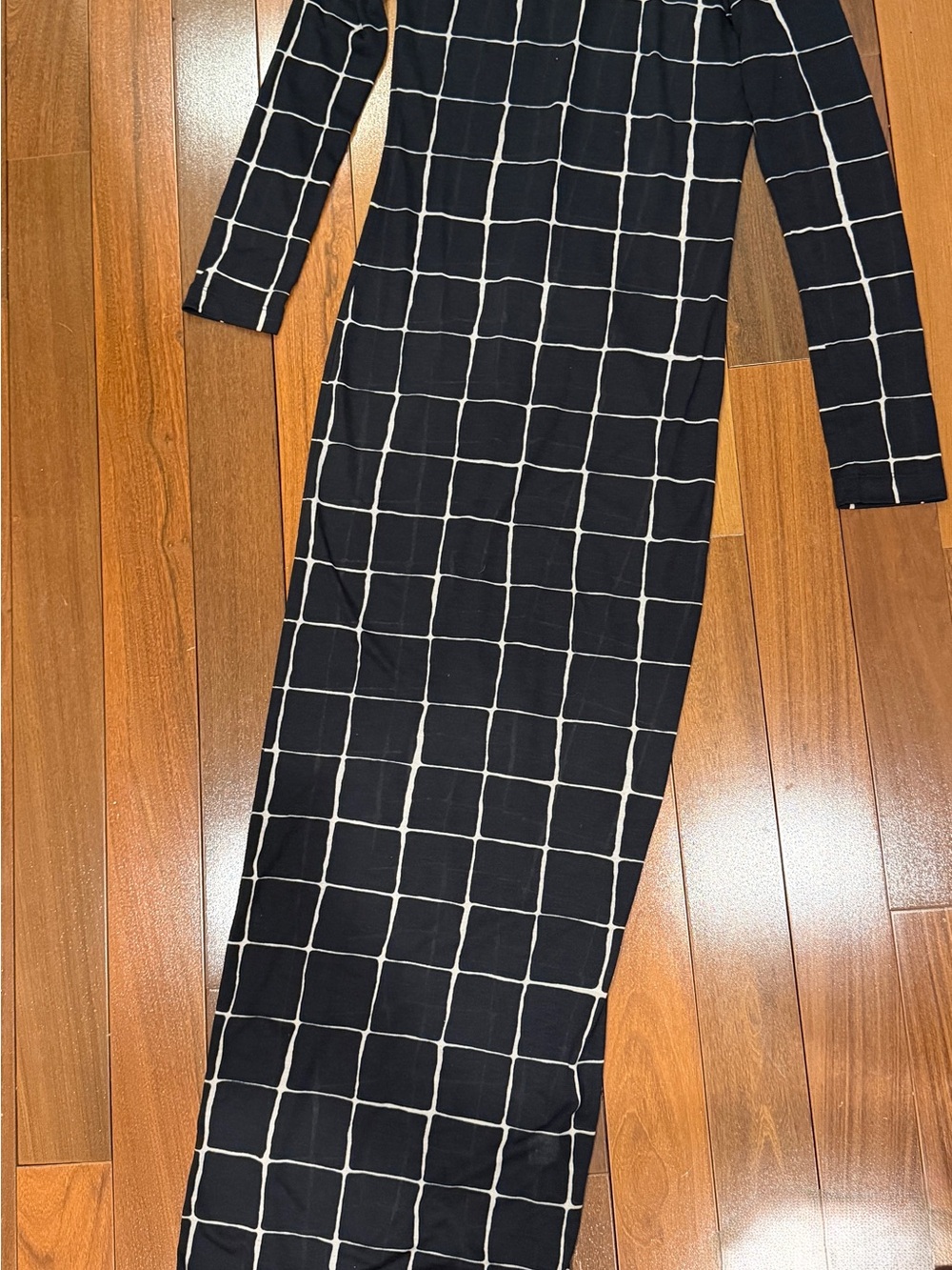 Opening Ceremony Black and White Grid Maxi Dress